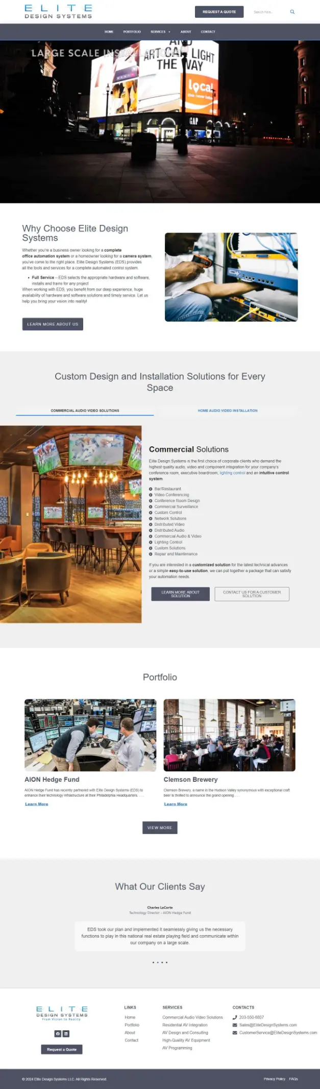 Elite Design systems Website Homepage screenshot