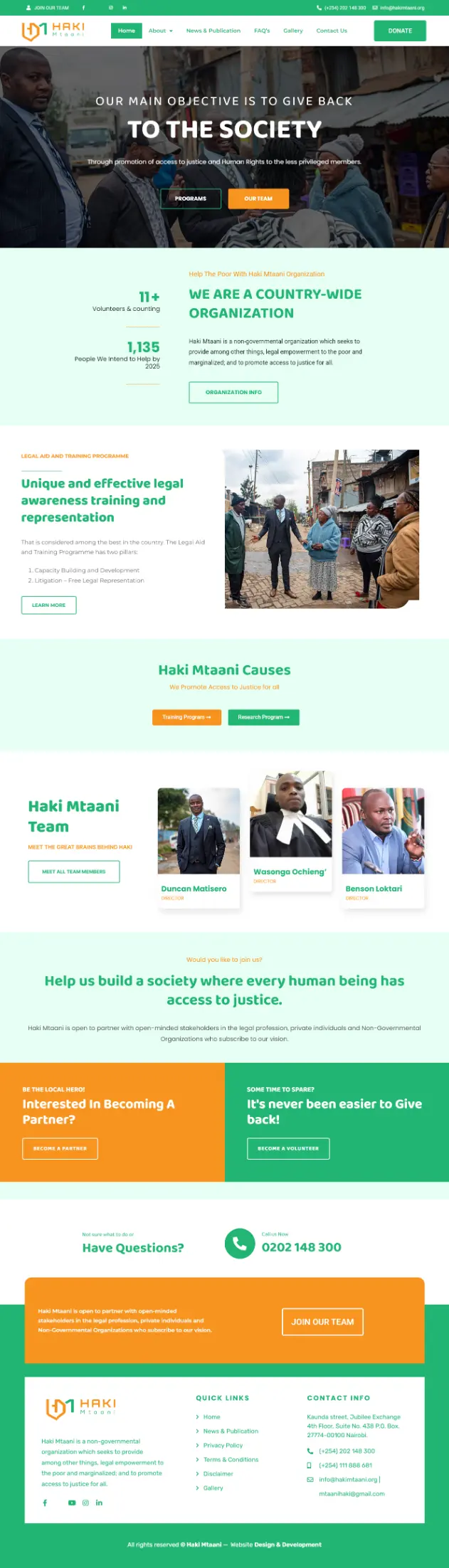Haki Mtaani Website Landing Page