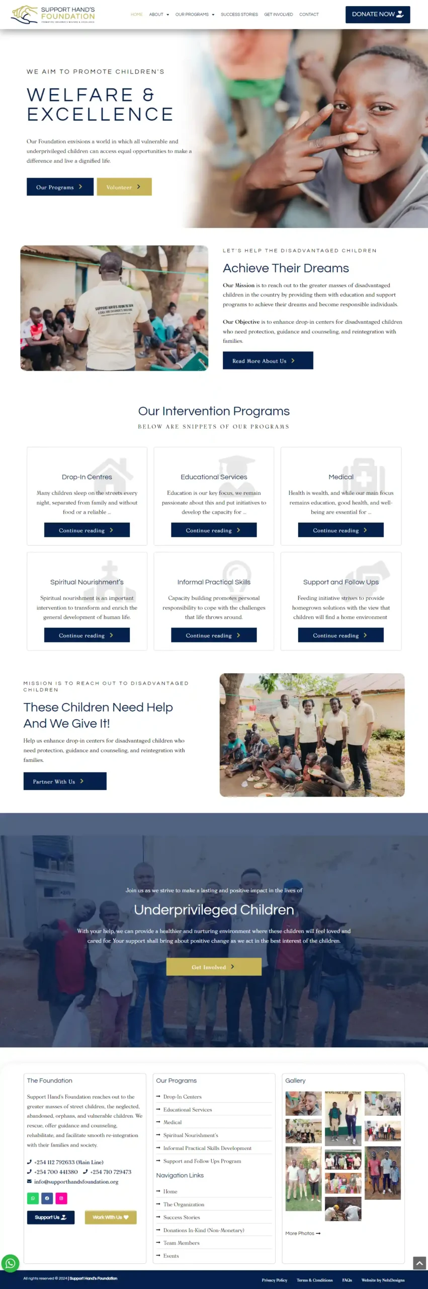 Support Hands Foundation Homepage