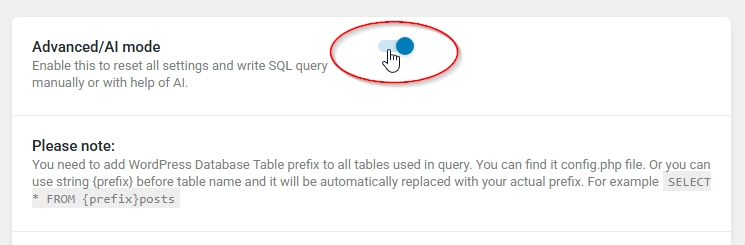 JetEngine custom query advanced/ai mode configuration.