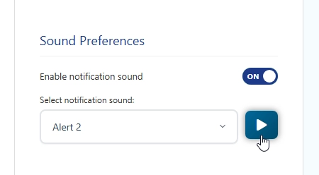 Nelx notifications system sound preferences settings panel