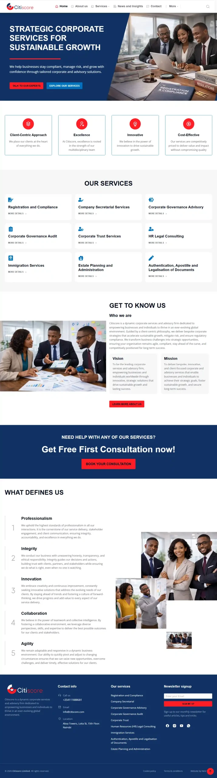Citiscore homepage