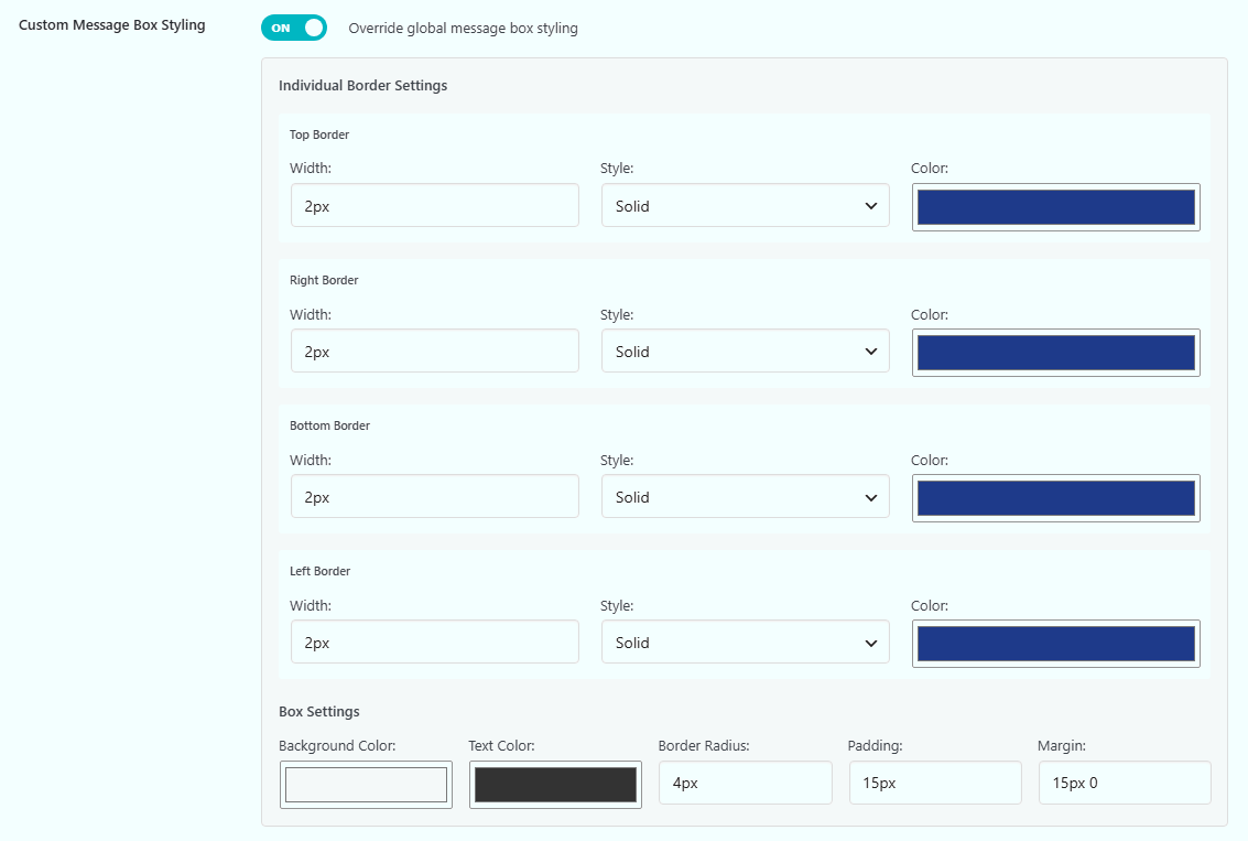 Custom message box styling