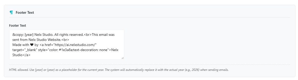 Email branding footer text