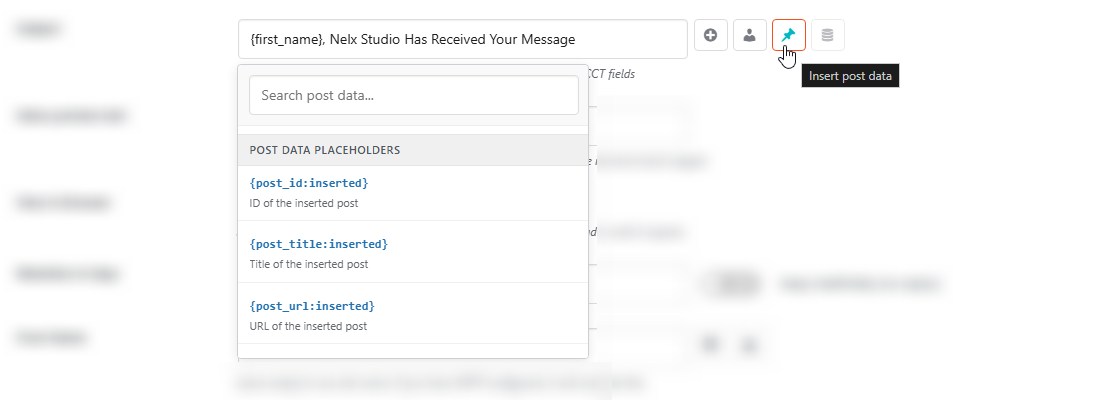 Insert post data options