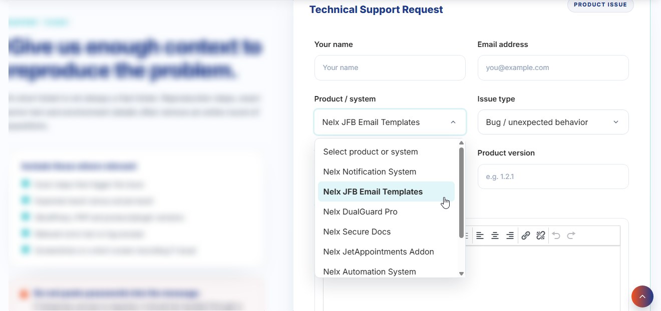 Modern forms fields frontend